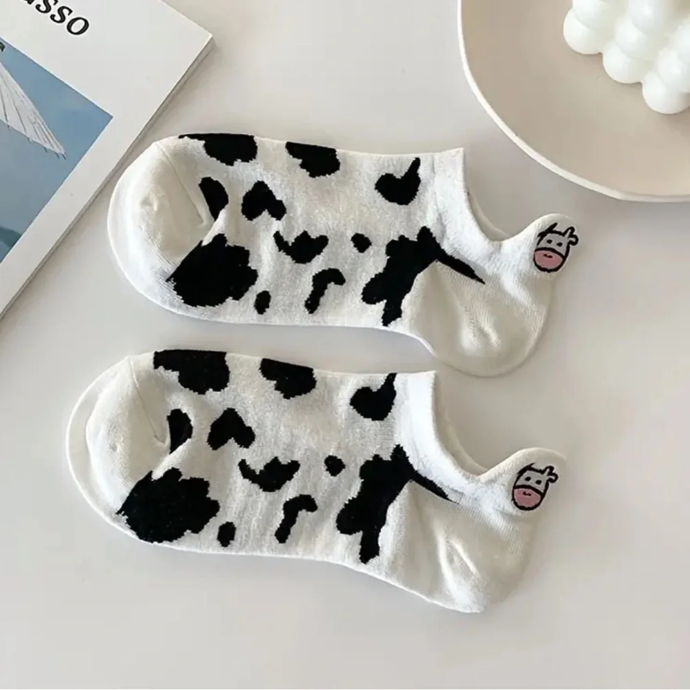 Women’s Sock& Hosiery 5 Pairs Cute Cartoon Cow Comfortable Breathable Socks